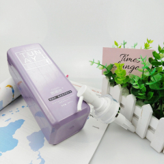 800ml 27oz Purple PET Plastic Square Pump Bottle for Shampoo & Conditioner