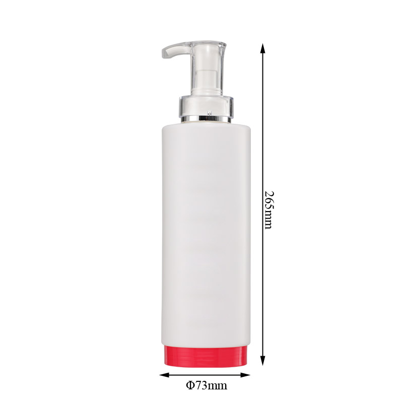 750ml 25oz White HDPE Plastic Round Shampoo Bottle