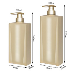 500ml & 800ml HDPE Plastic Rectangle Pump Bottle for Shampoo & Conditioner Packaging