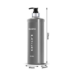 Empty 680ml 23oz Gray Plastic Shampoo Oval Bottle with Pump