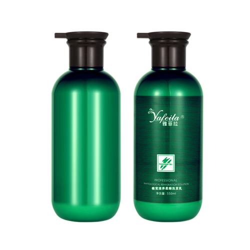 550ml 18.6oz Green PET Plastic Round Shampoo Bottle