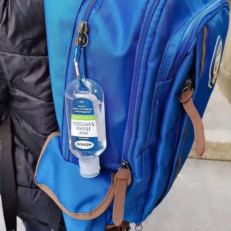 45ml 1.5oz Clear PET Plastic Hang Keychain Squeeze Bottle with Flip Top Cap for Liquid Soap