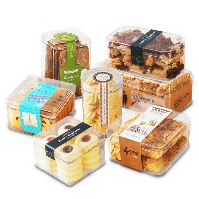 Clear PS Plastic Snack Packaging Box,Food Storage Container