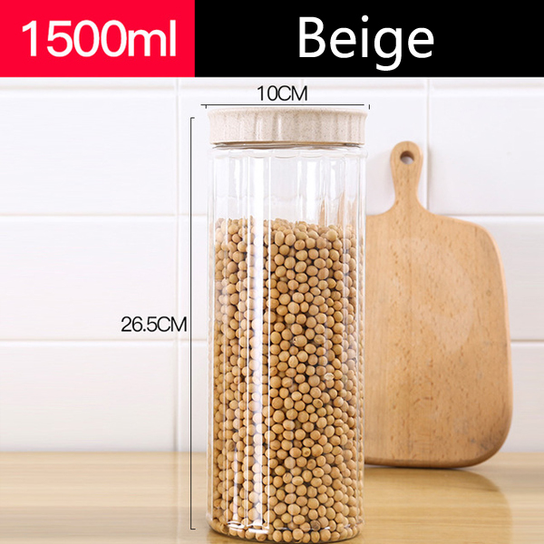 1.5L 50oz Clear PET Plastic Storage Jar