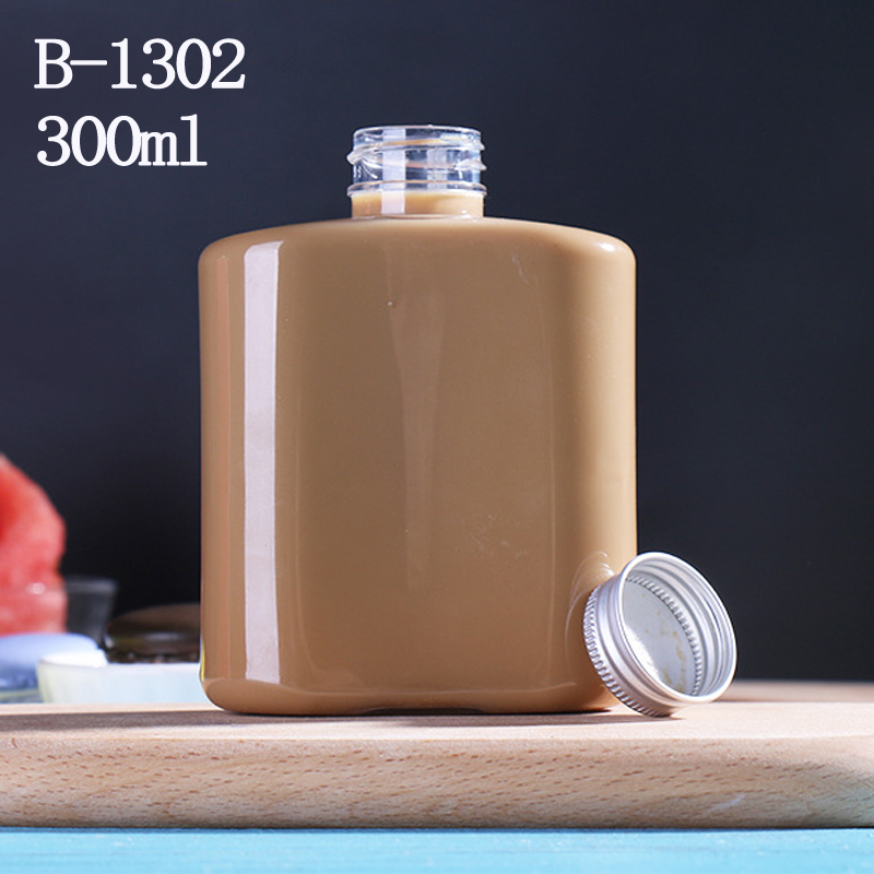 10oz 16oz Clear PET Plastic Beverage Flat Bottle