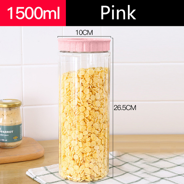 1.5L 50oz Clear PET Plastic Storage Jar