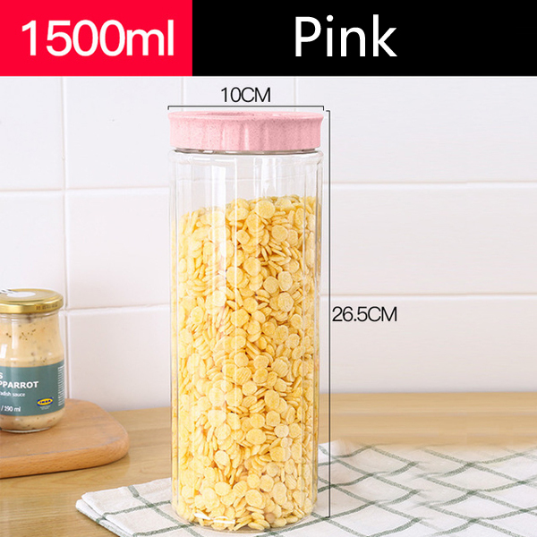 1.5L 50oz Clear PET Plastic Storage Jar
