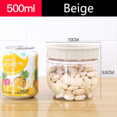 500ml 16oz Clear PET Plastic Storage Jar