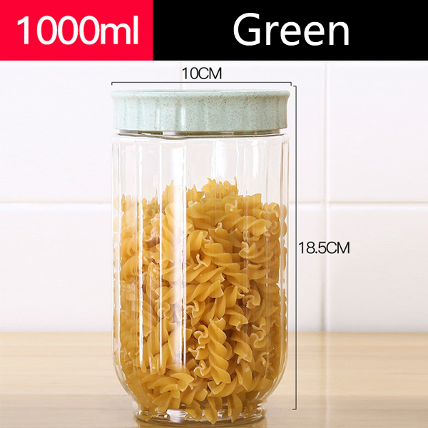 1L 34oz Clear PET Plastic Storage Jar