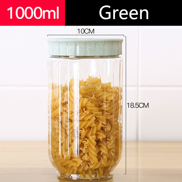 1L 34oz Clear PET Plastic Storage Jar