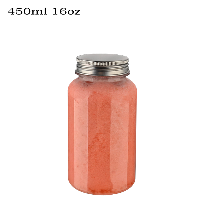 15oz Clear PET Plastic Beverage Round Bottle