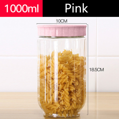 1L 34oz Clear PET Plastic Storage Jar