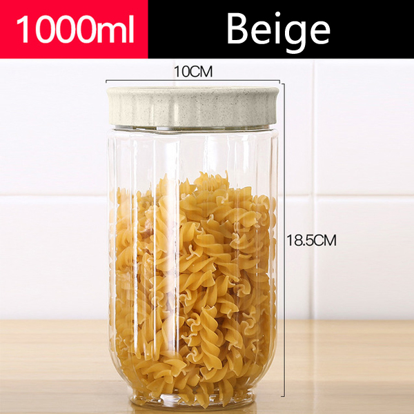 1L 34oz Clear PET Plastic Storage Jar