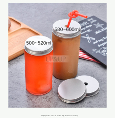 480ml 16oz Clear PET Plastic Beverage Cylinder Bottle