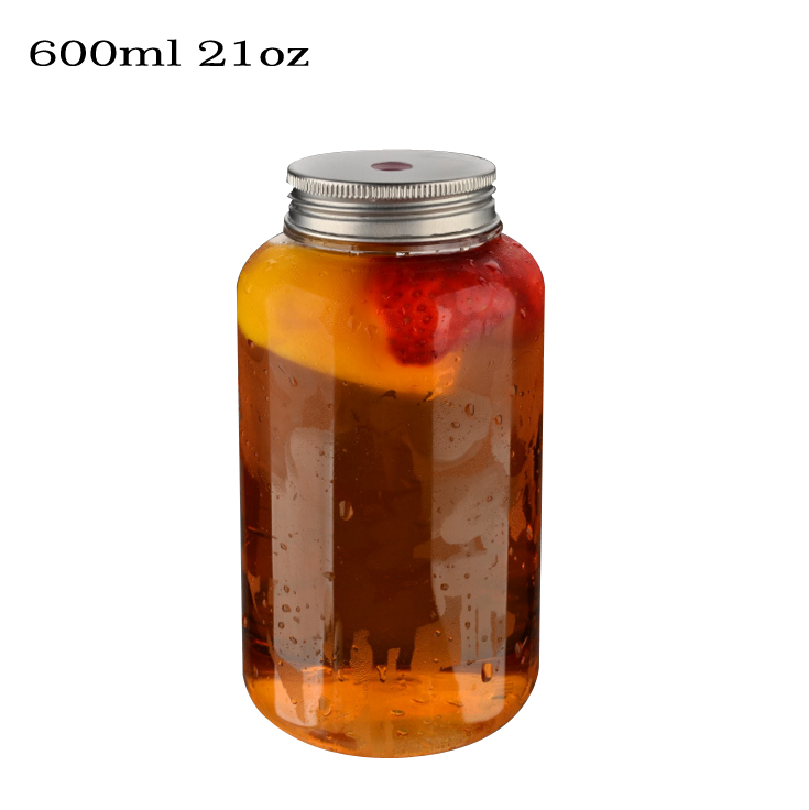 20oz Clear PET Plastic Beverage Round Bottle