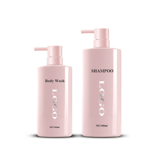 500ml 800ml Pink PET Plastic Pump Bottle for Body Wash &amp; Lotion &amp; Shampoo