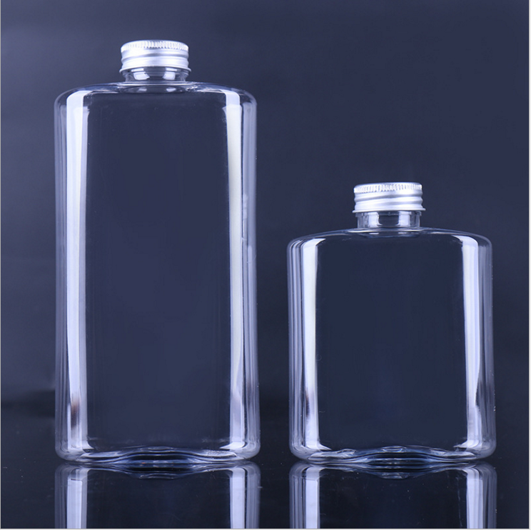 10oz 16oz Clear PET Plastic Beverage Flat Bottle