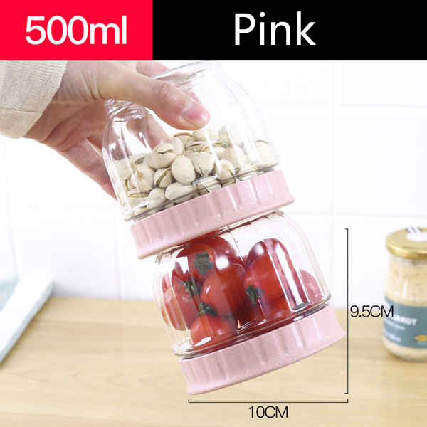 500ml 16oz Clear PET Plastic Storage Jar