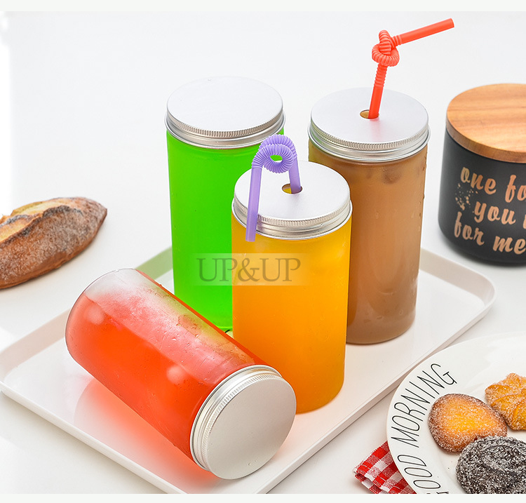 480ml 16oz Clear PET Plastic Beverage Cylinder Bottle