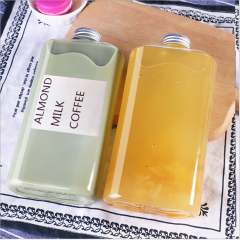 10oz 16oz Clear PET Plastic Beverage Flat Bottle