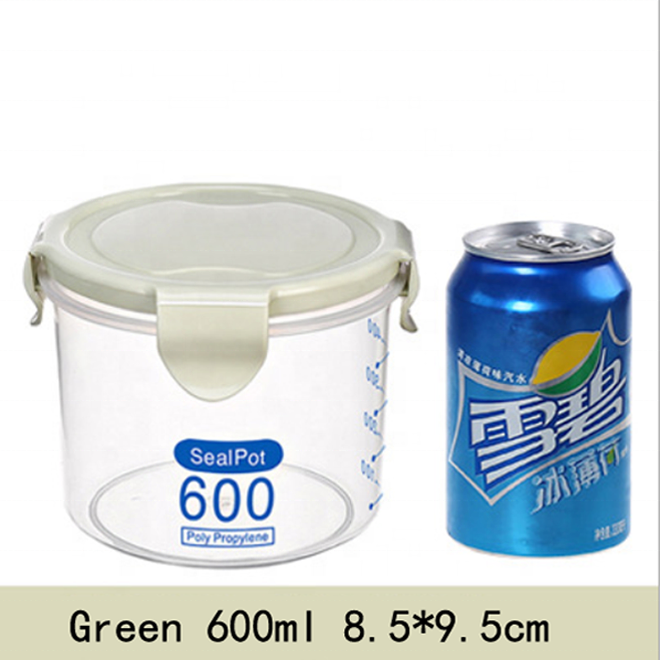 600ml 800ml 1000ml 1500ml Clear PP Plastic Round Airtight Storage Container