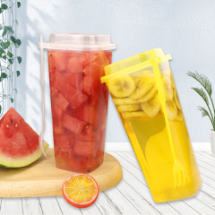 Translucent PP Plastic Square Cold Drink Cup
