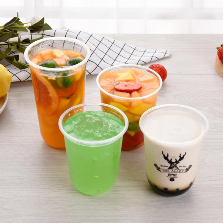 Clear Plastic U-Shape Milk Tea Cup