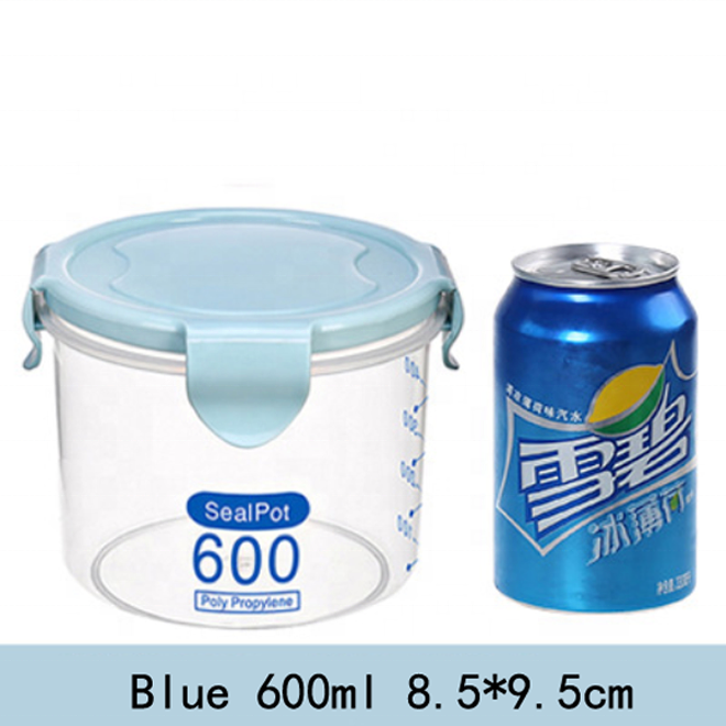 600ml 800ml 1000ml 1500ml Clear PP Plastic Round Airtight Storage Container