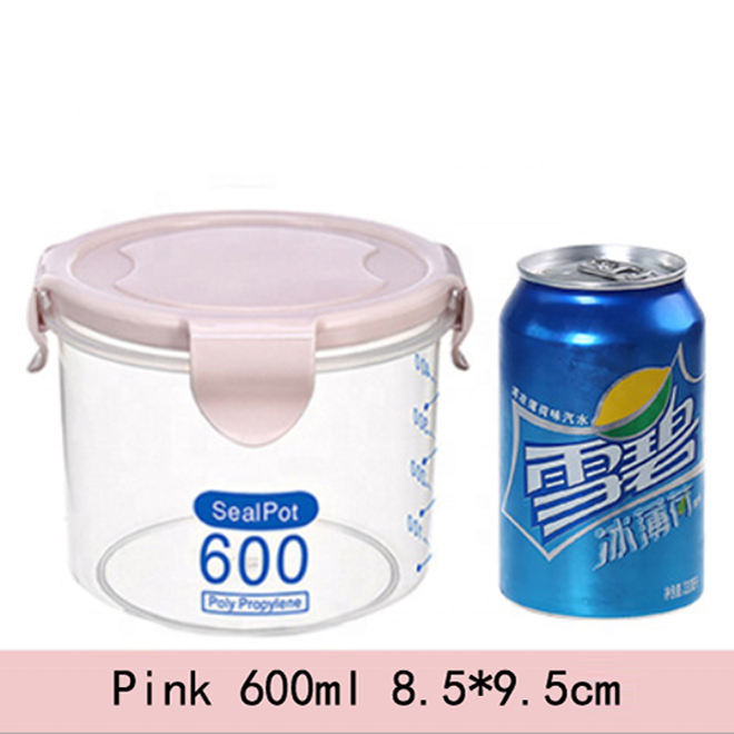 600ml 800ml 1000ml 1500ml Clear PP Plastic Round Airtight Storage Container