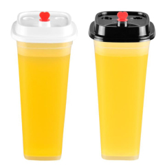 Translucent PP Plastic Square Cold Drink Cup