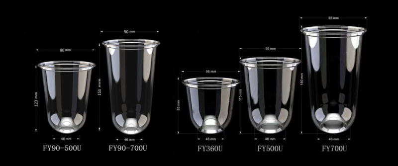 Clear Plastic U-Shape Milk Tea Cup