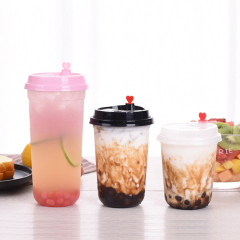 Clear Plastic U-Shape Milk Tea Cup