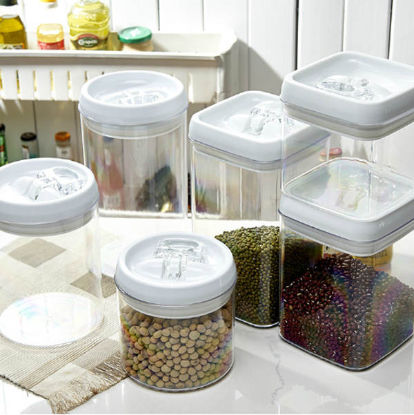 Clear PS Plastic Square Round Organization Storage Container