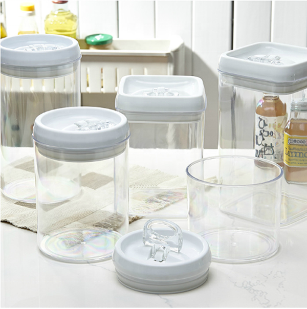 Clear PS Plastic Square Round Organization Storage Container