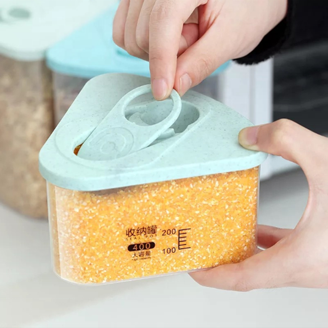 400ml 1L 1.5L Clear PP Plastic Triangle Airtight Storage Container