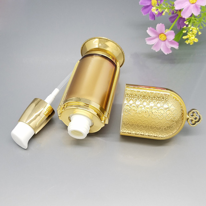 10ml 30ml 50ml 100ml Gold Acrylic Plastic Cosmetic Lotion Bottle