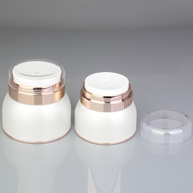 30g 50g White Acrylic Plastic Double Wall Cream Jar