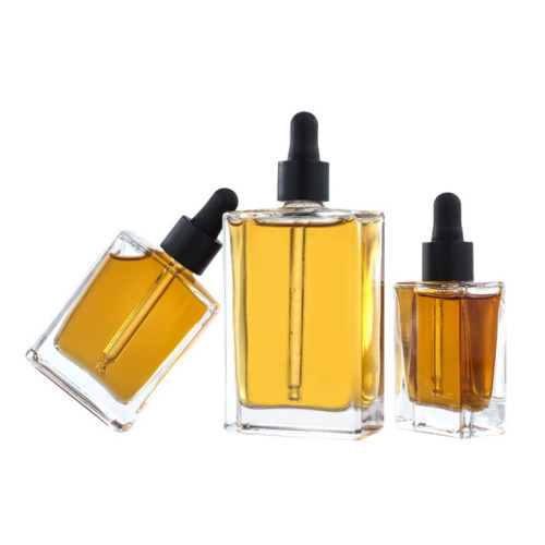 30ml 50ml 100ml Clear Rectangle Glass Dropper Bottle