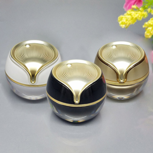 10g 15g 30g 50g White Gold Black Acrylic Plastic Ball Shape Cosmetic Cream Jar