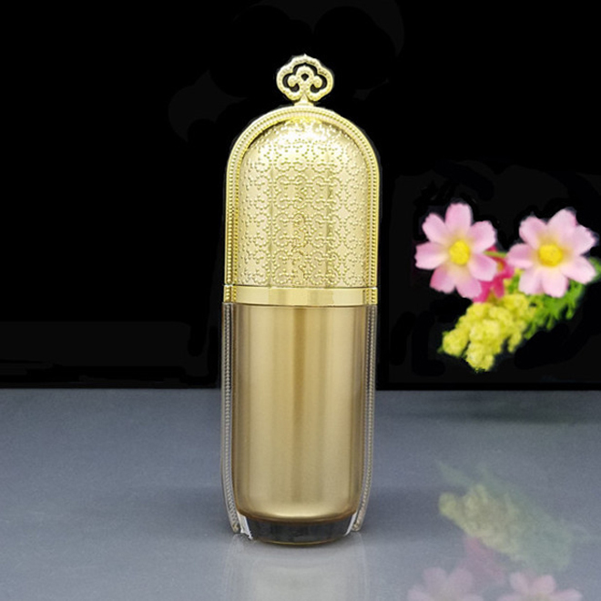 10ml 30ml 50ml 100ml Gold Acrylic Plastic Cosmetic Lotion Bottle