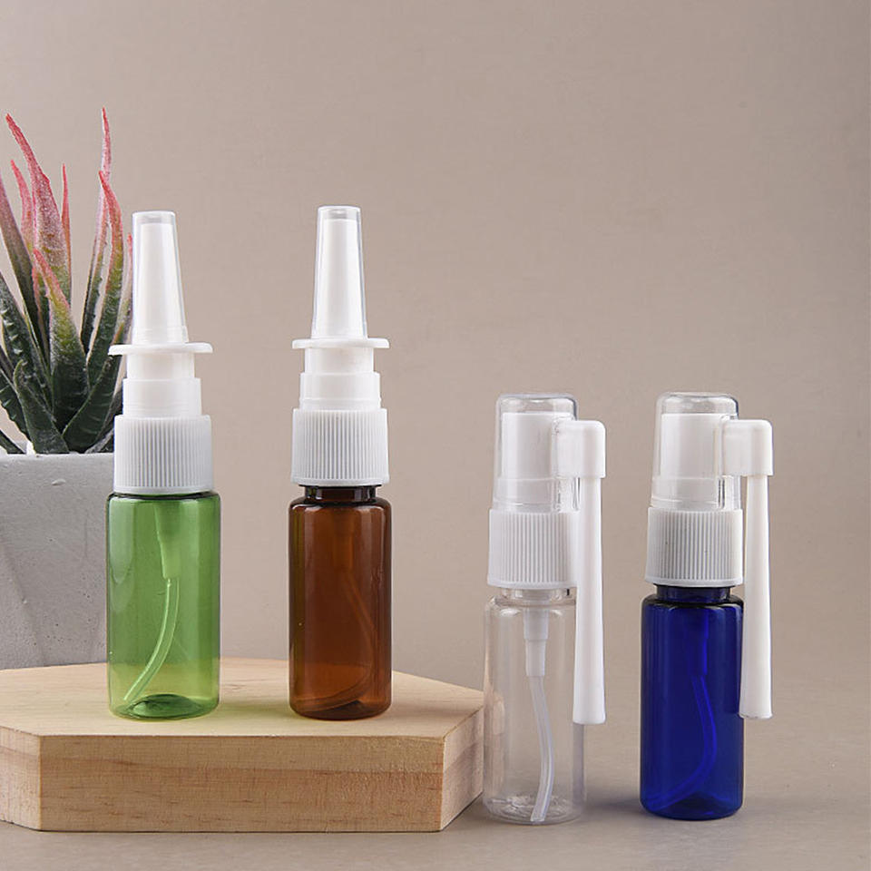 20ml Hdpe Empty Pharmaceutical Plastic Bottle Amber Oral Nasal Throat Mist Spray Bottle