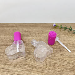 8ml oblique heart-shaped nail polish bottle children's plastic empty petg water-based nail polish bottle cosmetic bottle