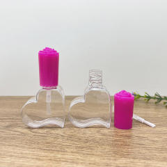 8ml oblique heart-shaped nail polish bottle children's plastic empty petg water-based nail polish bottle cosmetic bottle