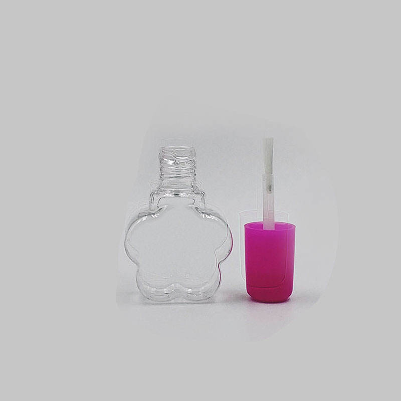 6-7ml plastic nail polish bottle for children Water-based plum blossom-shaped small empty bottle with brush PETG