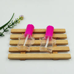 Five-pointed star children's 6ml plastic nail polish bottle PETG rose cover with brush empty bottle