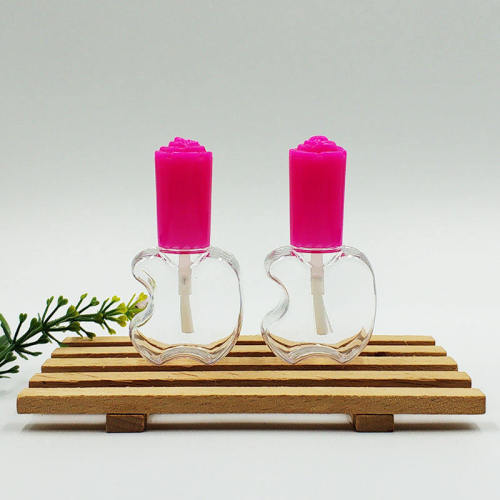 9ML children's plastic nail polish bottle 9ml empty bottle PETG material package with rose cover nail polish plastic bottle
