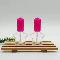 Five-pointed star children's 6ml plastic nail polish bottle PETG rose cover with brush empty bottle