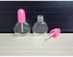 5ml cheap mini oblate nail polish bottle for children PETG nail polish bottle with brush plastic