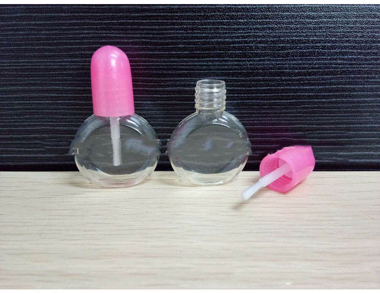 5ml cheap mini oblate nail polish bottle for children PETG nail polish bottle with brush plastic