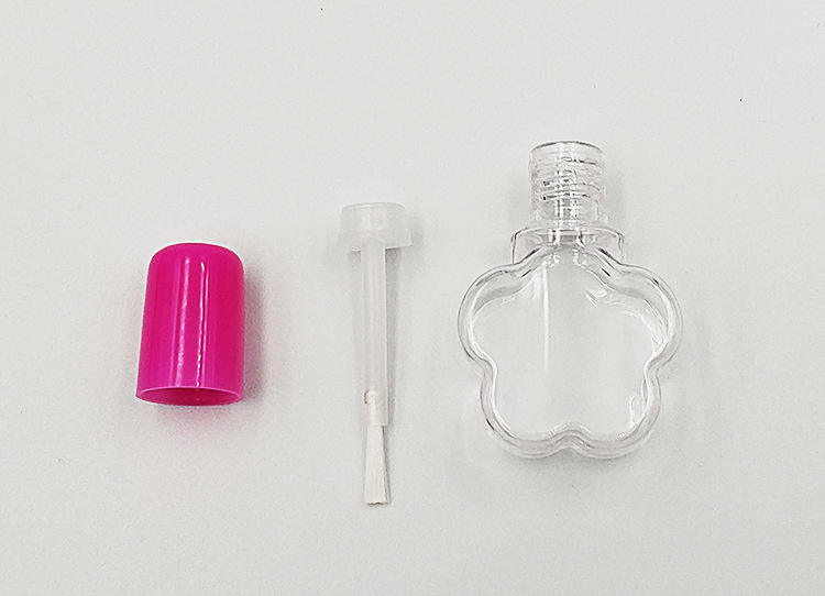 6-7ml plastic nail polish bottle water-based nail polish bottle plum blossom-shaped brush bottle PETG for children
